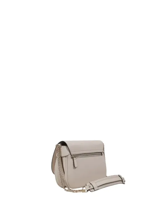 Beiger Leder Quergurt mit Kette