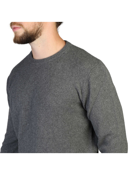 Grauer Kaschmirpullover mit Rundhalsausschnitt