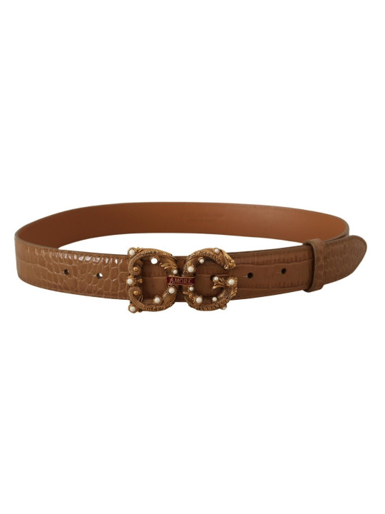 Belts Elegant Croco Leather Amore Belt with Pearls 700,00 € 8057155019373 | Planet-Deluxe