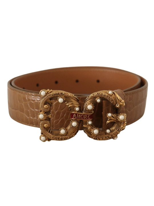 Belts Elegant Croco Leather Amore Belt with Pearls 700,00 € 8057155019373 | Planet-Deluxe