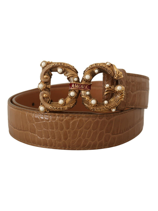 Belts Elegant Croco Leather Amore Belt with Pearls 700,00 € 8057155019373 | Planet-Deluxe