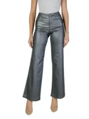 Metallic graue weite Hosen Jacqueline De Yong