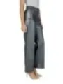 Schwarze Lederhose Metallic Slim Fit