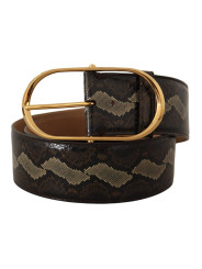 Belts Elegant Snakeskin Belt with Gold Oval Buckle 700,00 € 8057155133970 | Planet-Deluxe