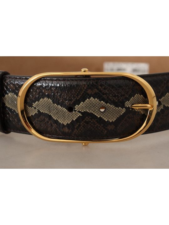 Belts Elegant Snakeskin Belt with Gold Oval Buckle 700,00 € 8057155133970 | Planet-Deluxe