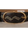 Belts Elegant Snakeskin Belt with Gold Oval Buckle 700,00 € 8057155133970 | Planet-Deluxe