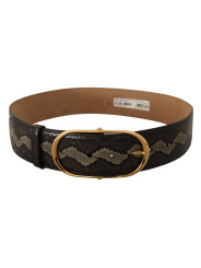 Belts Elegant Snakeskin Belt with Gold Oval Buckle 700,00 € 8057155133970 | Planet-Deluxe