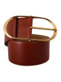 Belts Elegant Maroon Leather Belt with Gold Accents 400,00 € 8054802917273 | Planet-Deluxe