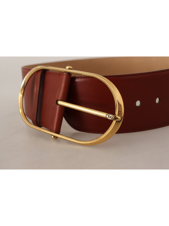 Belts Elegant Maroon Leather Belt with Gold Accents 400,00 € 8054802917273 | Planet-Deluxe