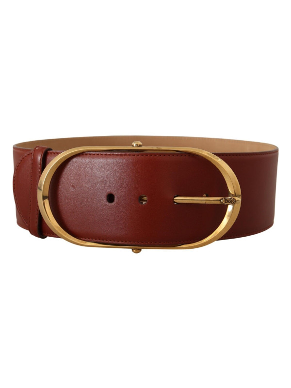Belts Elegant Maroon Leather Belt with Gold Accents 400,00 € 8054802917273 | Planet-Deluxe