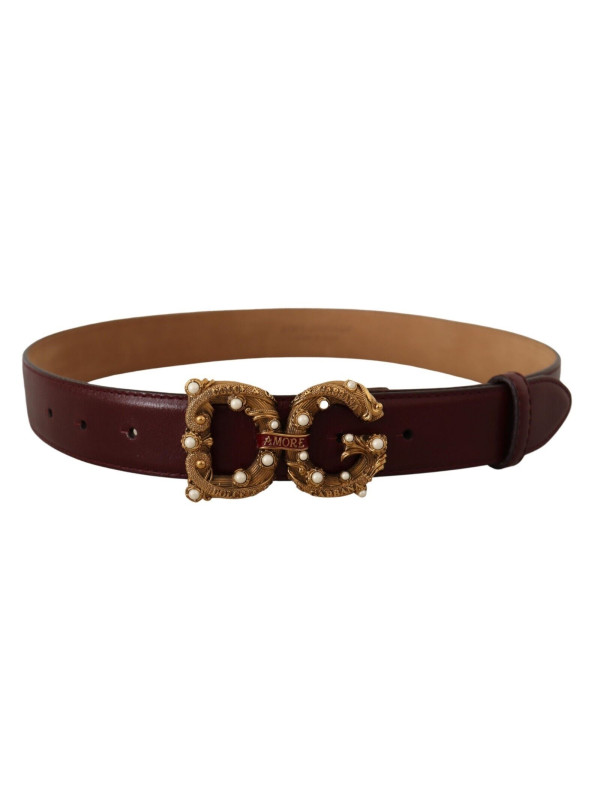 Belts Elegant Bordeaux Leather Amore Belt 700,00 € 8057155019403 | Planet-Deluxe