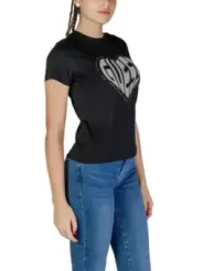Schwarzes T-Shirt mit Diamant-Logo