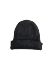 Schwarze Strickmütze mit weißem Fleck