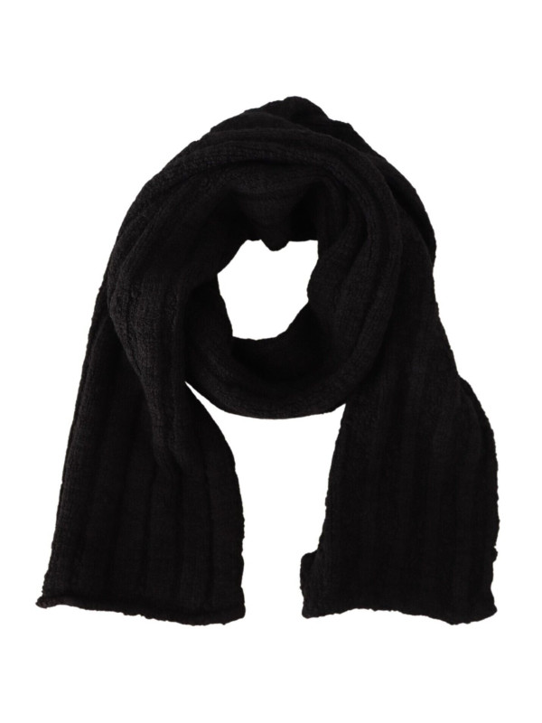 Scarves Elegance Unleashed Black Wool Scarf 500,00 € 8057155724062 | Planet-Deluxe