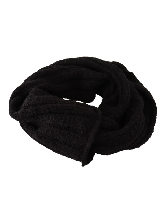 Scarves Elegance Unleashed Black Wool Scarf 500,00 € 8057155724062 | Planet-Deluxe