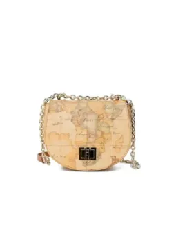 Weltkarte Clutch goldfarbener Schulterriemen