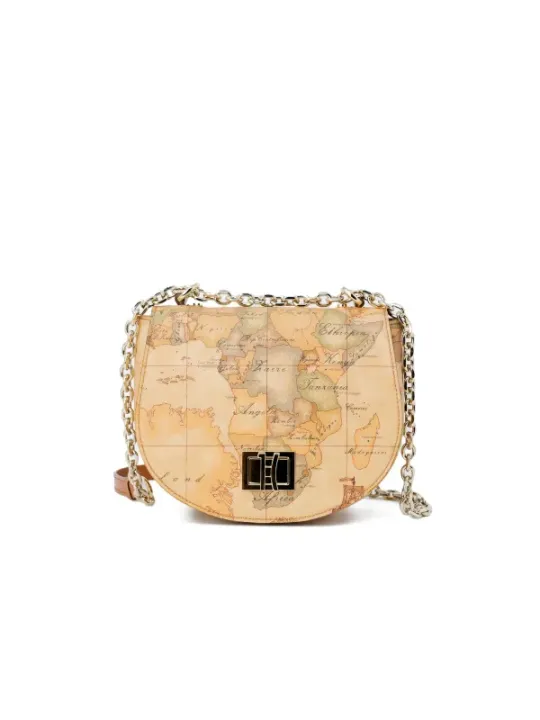 Weltkarte Clutch goldfarbener Schulterriemen