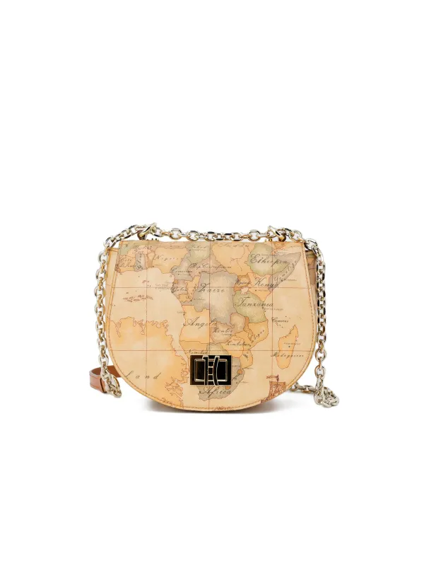 Weltkarte Clutch goldfarbener Schulterriemen Weltkarte Clutch goldfarbener Schulterriemen