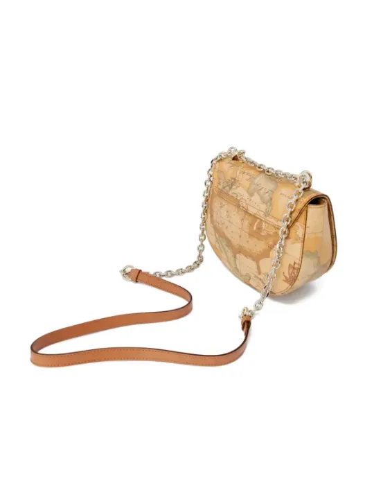 Weltkarte Leder Schultertasche Vintage Stil