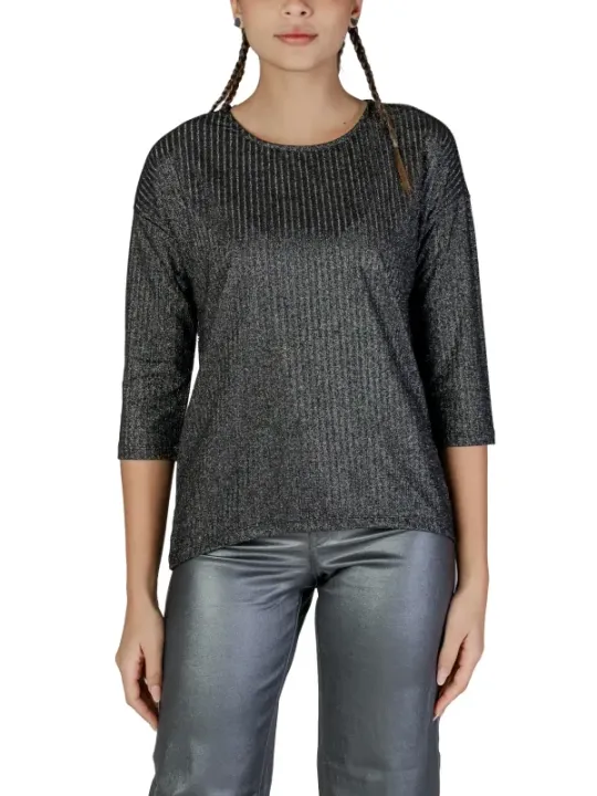 Graues Metallic-Streifen Top Vero Moda