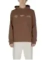 Brauner Kapuzenpullover mit Reißverschlussfach
