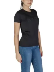 Graues Guess-Logo-T-Shirt aus Baumwolle