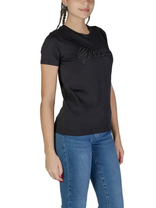Graues Guess-Logo-T-Shirt aus Baumwolle