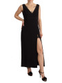 Dresses Elegant Black V-Neck Sheath Midi Dress 3.500,00 € 8053286520481 | Planet-Deluxe
