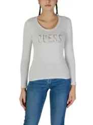 Weiße Guess Langarm-T-Shirt Jeans
