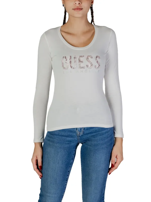 Weiße Guess Langarm-T-Shirt Jeans Weiße Guess Langarm-T-Shirt Jeans