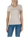 Rosa Guess Logo V-Ausschnitt T-Shirt