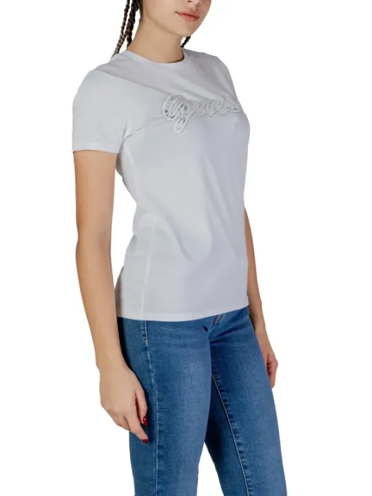 Weißes Guess T-Shirt mit Logo