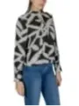 Schwarze Bluse mit Blattmuster