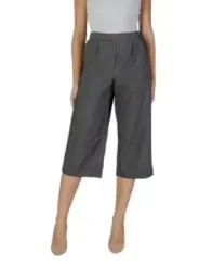 Graue Cropped-Hosen mit Struktur