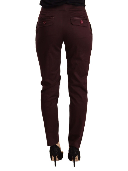 Jeans & Pants Maroon Mid Waist Skinny Women Trouser Pants 300,00 € 8033983442071 | Planet-Deluxe