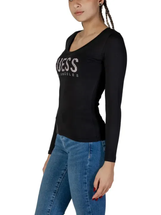 Schwarzes Guess Angeles Langarmshirt