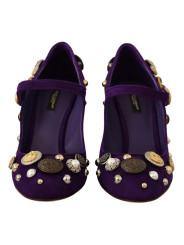 Pumps Elegant Suede Heels with Jewel Buttons 1.400,00 € 8058091128235 | Planet-Deluxe