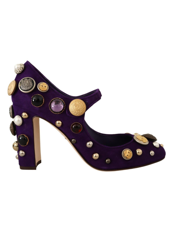 Pumps Elegant Suede Heels with Jewel Buttons 1.400,00 € 8058091128235 | Planet-Deluxe