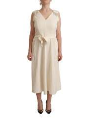 Dresses Sleeveless V-Neck A-Line Dress in Off White 300,00 € 8058301885033 | Planet-Deluxe