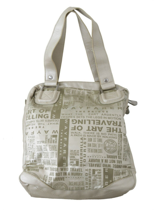 Shoulder Bags Chic White Fabric Shoulder Bag 250,00 € 7333413048875 | Planet-Deluxe