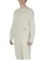 Weißer Baumwollpullover mit Kängurutasche