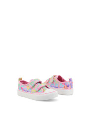 Weiße Rosa Sneaker mit Streifen