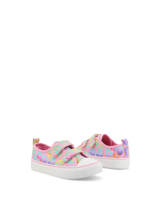 Weiße Rosa Sneaker mit Streifen