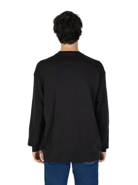 Schwarzes Baumwoll-Langarm-T-Shirt Calvin Klein