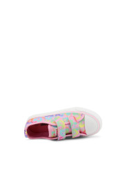 Weißer Sneaker mit pinker Sohle