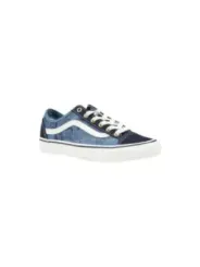 Blaue Denim und Leder Sneaker