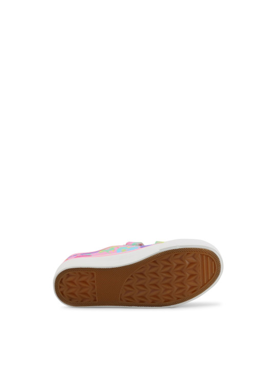 Weißrosa Sneaker mit brauner Sohle