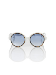 Sunglasses for Women Chic White Round Sunglasses with Blue Shaded Lens 180,00 € 3000006051010 | Planet-Deluxe