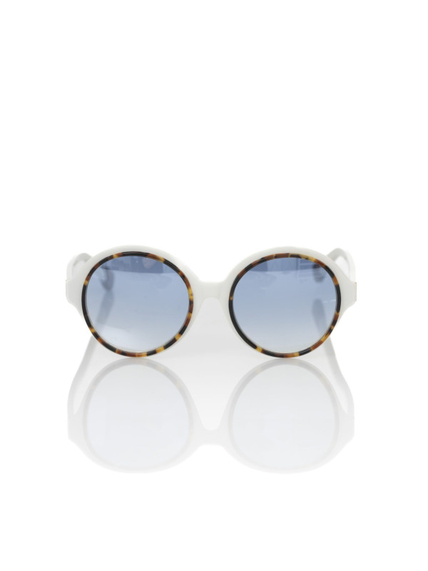 Sunglasses for Women Chic White Round Sunglasses with Blue Shaded Lens 180,00 € 3000006051010 | Planet-Deluxe