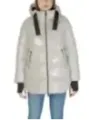 Weiße Pufferjacke mit Kapuze